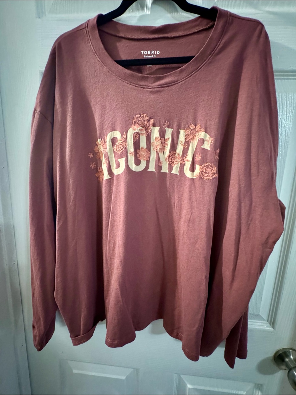 torrid Mauve Floral 'ICONIC' Graphic Long Sleeve T-Shirt